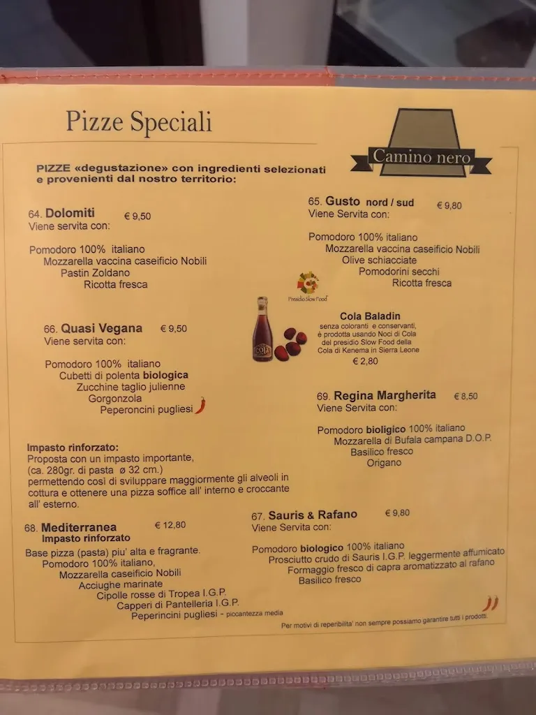 Menu_Pizzeria Camino Nero_Forno di Zoldo_image_2