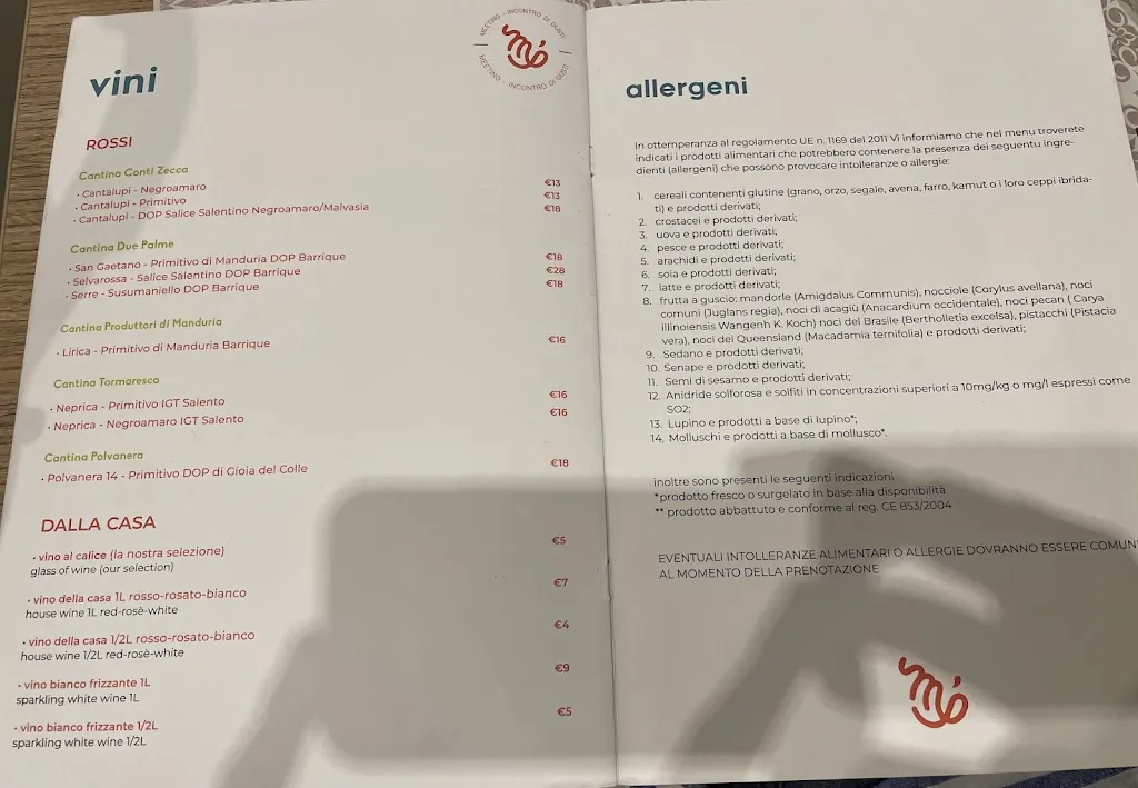 Menu_Meeting Trattoria Pizzeria_Porto Cesareo_image_1