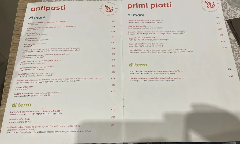 Menu_Meeting Trattoria Pizzeria_Porto Cesareo_image_2