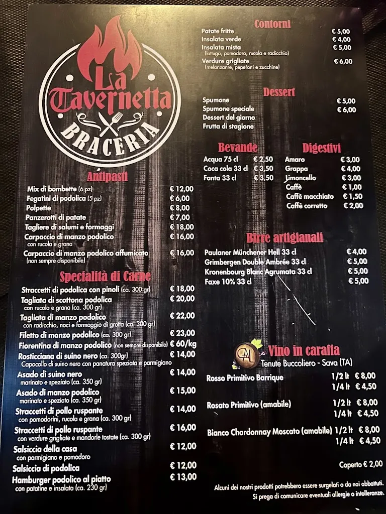 Menu_La Tavernetta - Braceria_Porto Cesareo_image_1
