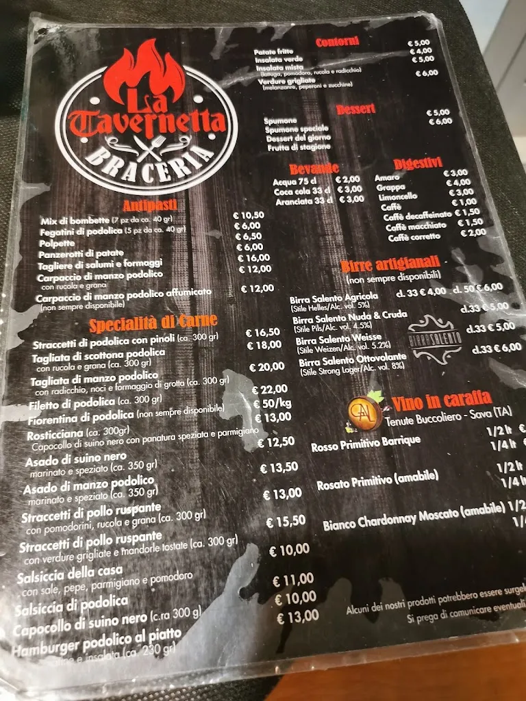 Menu_La Tavernetta - Braceria_Porto Cesareo_image_2