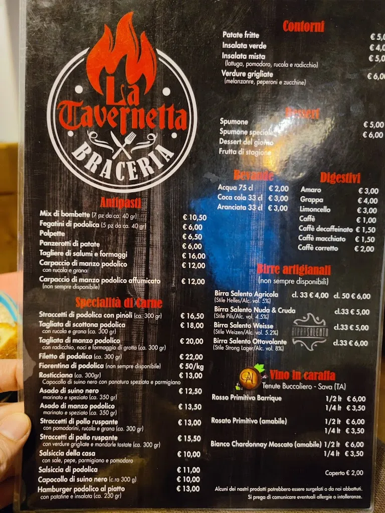 Menu_La Tavernetta - Braceria_Porto Cesareo_image_3