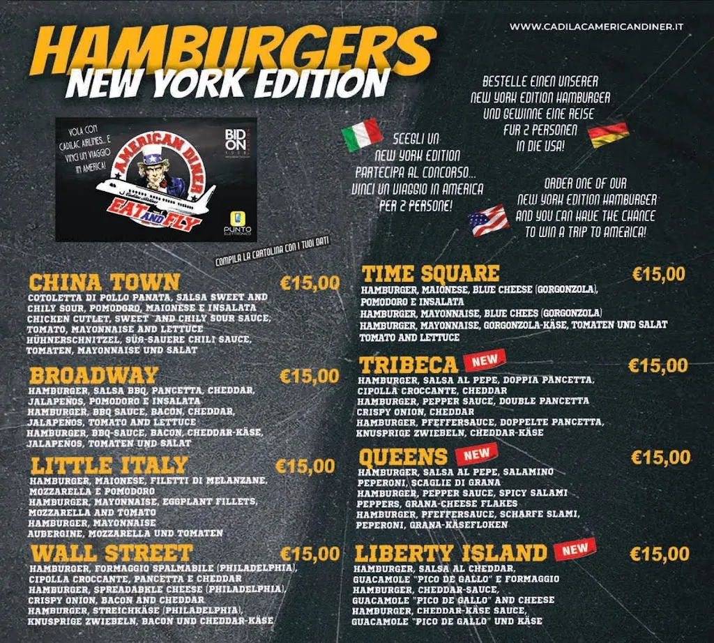 Menu_Cadilac American Diner Fossalta di Portogruaro_Fossalta di Portogruaro_image_1