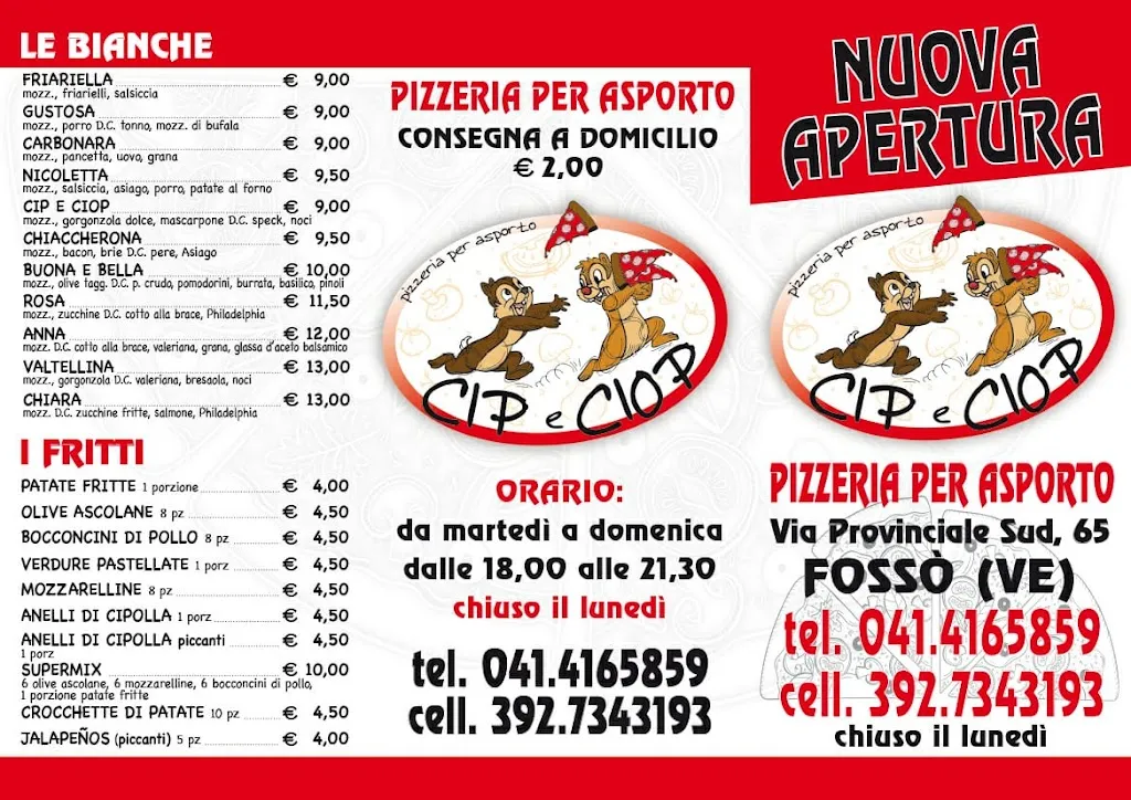 Menu_Pizzeria cip & ciop_Fossò_image_1