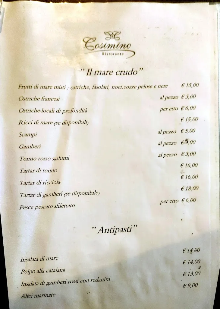 Menu_Ristorante Cosimino_Porto Cesareo_immagine_1