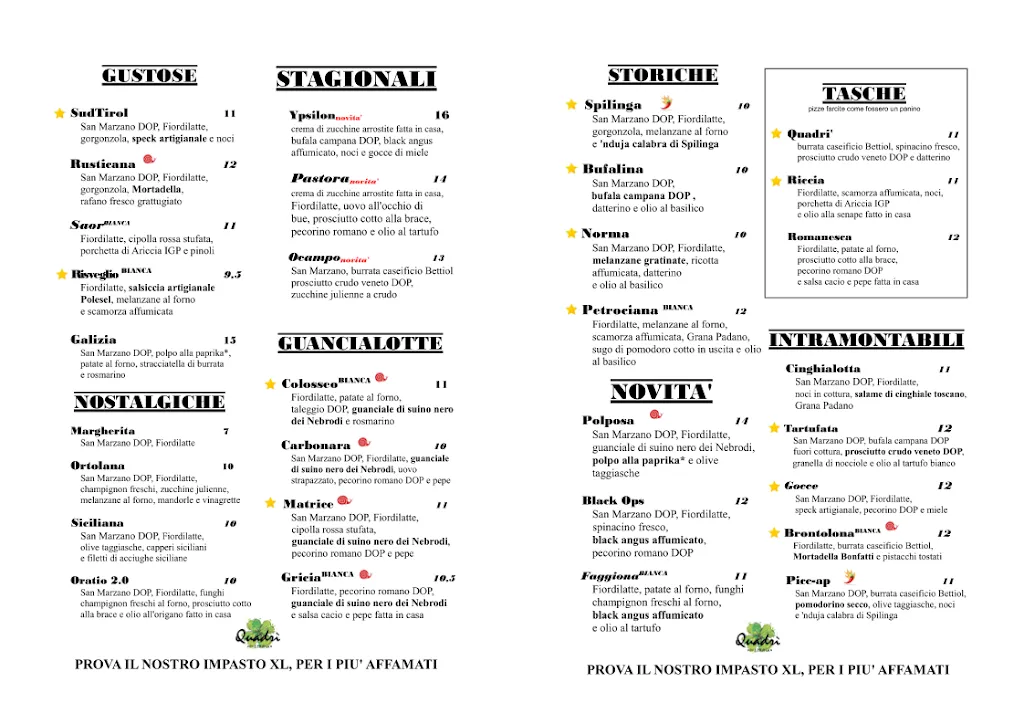 Menu_Quadrì Pizzeria_Fossalta di Piave_image_1