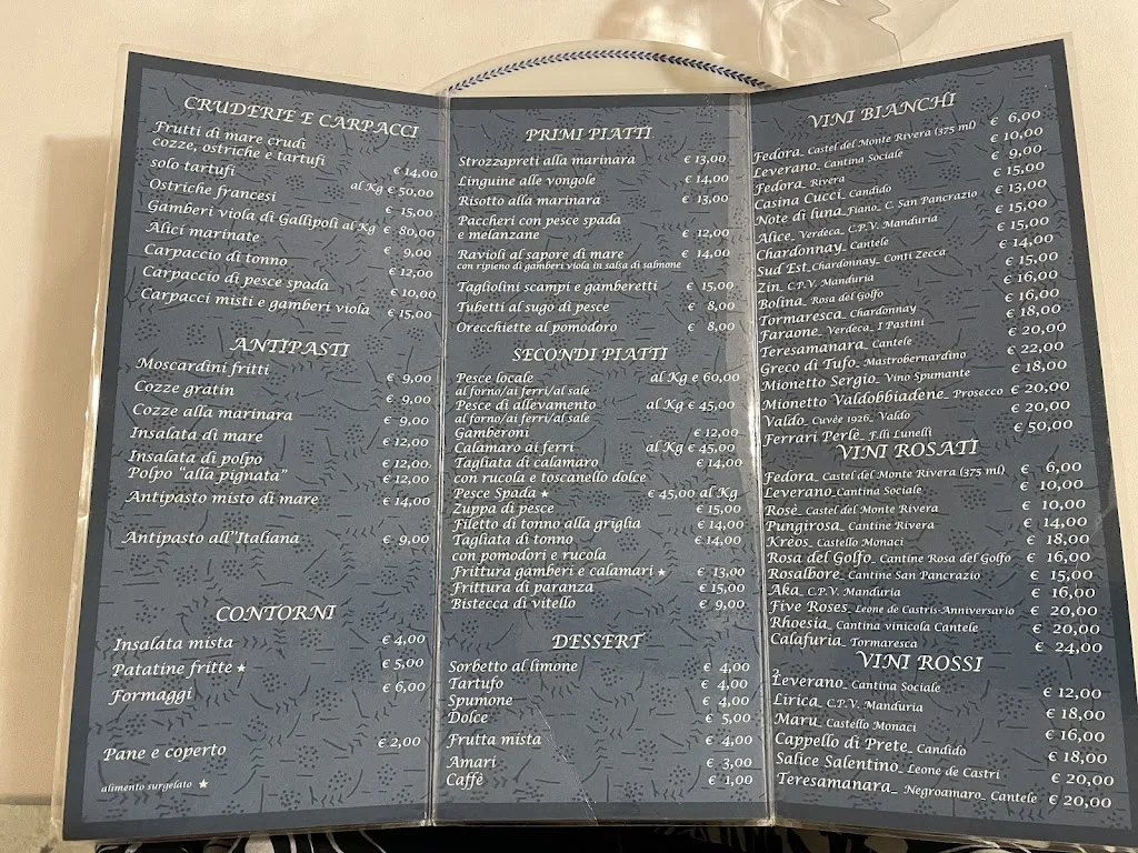 Menu_Ristorante Al Gambero_Porto Cesareo_image_3