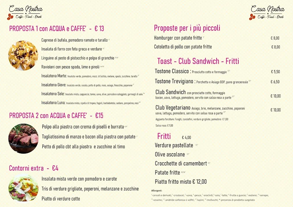 Menu_Casa Nostra - Caffè - Food - Drink_Giavera del Montello_image_1