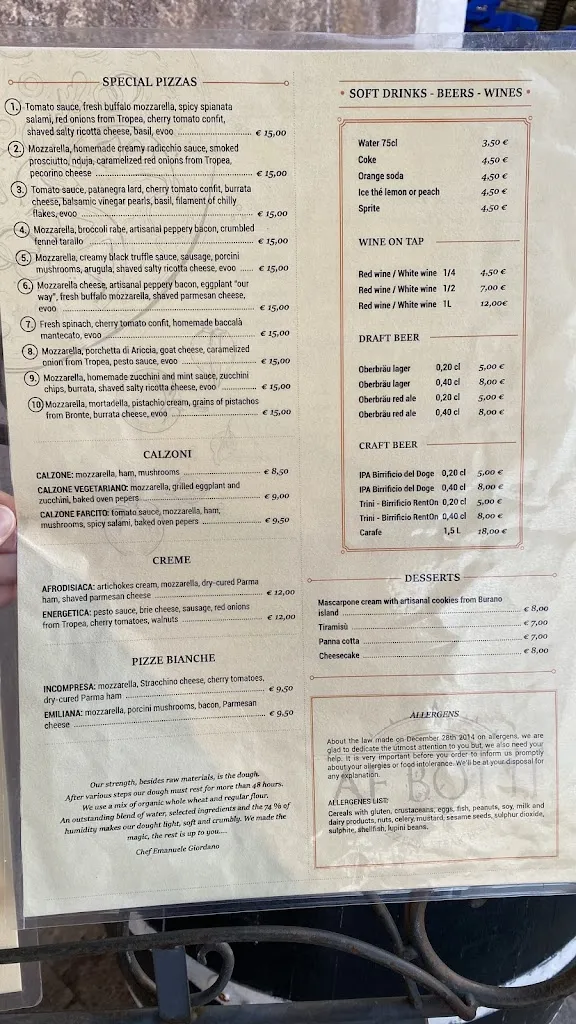Menu_Ostaria Ae Botti_Giudecca_image_1