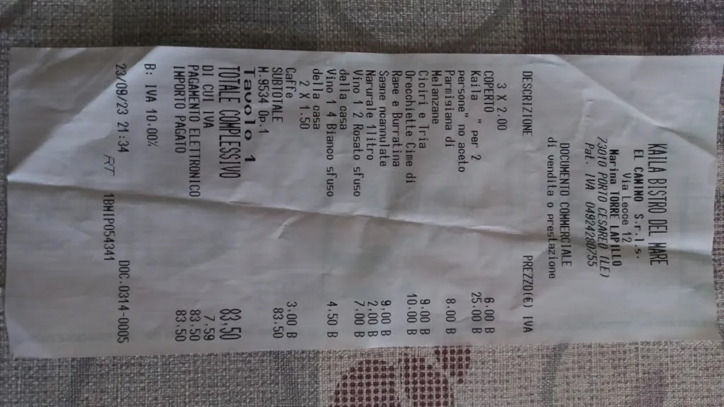 M S (MTV)_Kaila Bistró_Porto Cesareo_review