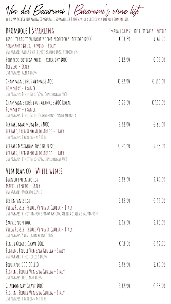 Menu_Bacaromi Restaurant_Giudecca_image_1