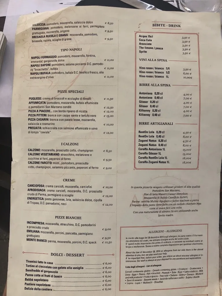 Menu_Pizzeria Le Botti_Giudecca_image_2