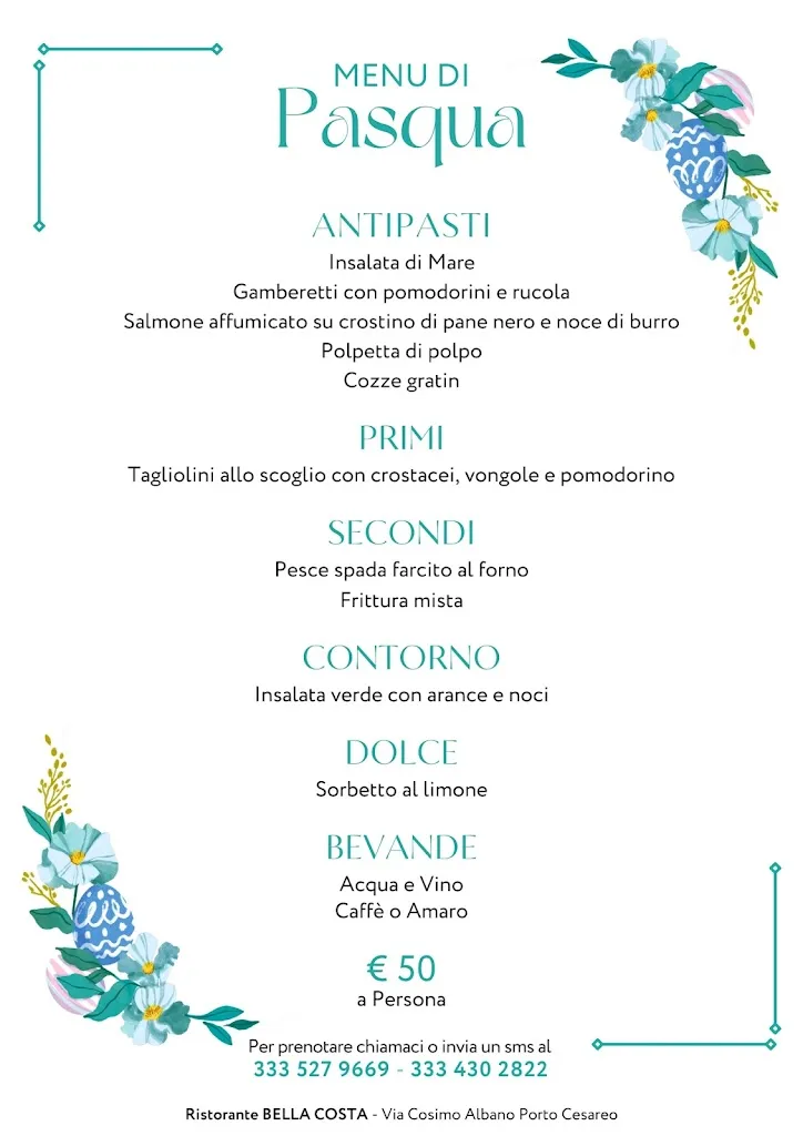 Menu_Ristorante Bella Costa Porto Cesareo_Porto Cesareo_image_1