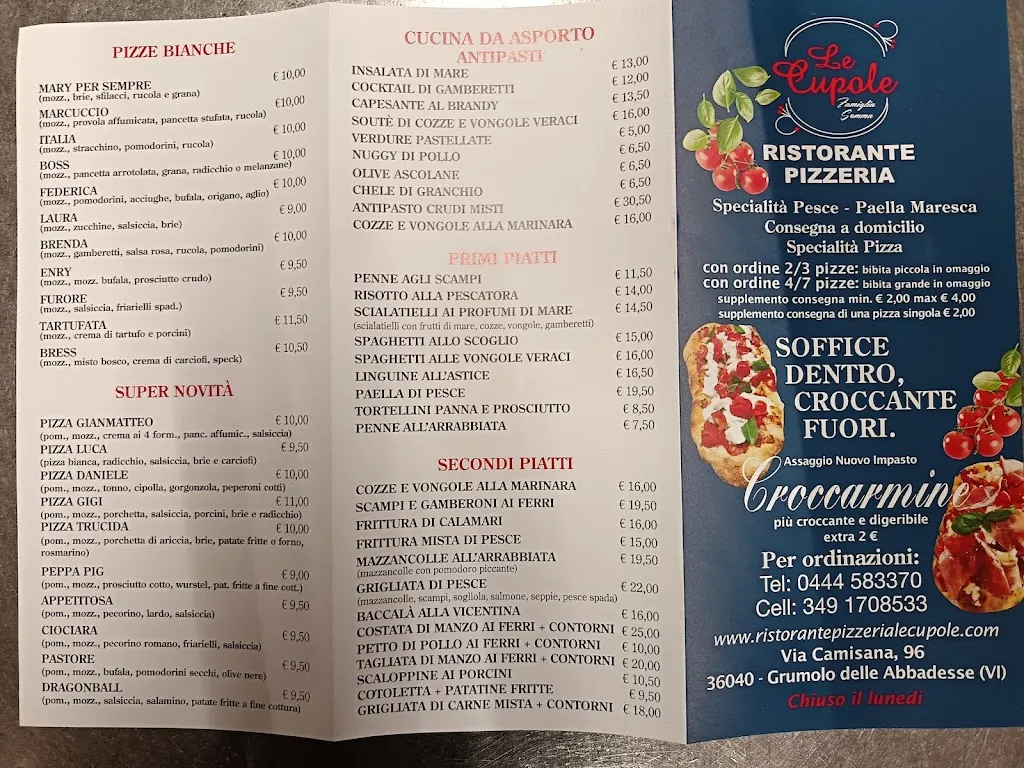 Menu_Ristorante Pizzeria Le Cupole_Grumolo delle Abbadesse_image_1