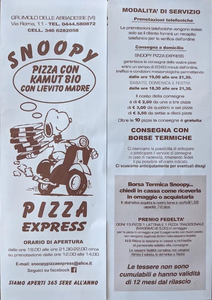 Menu_Pizzeria D'Asporto Snoopy Di D'Angelo Luigi_Grumolo delle Abbadesse_image_3