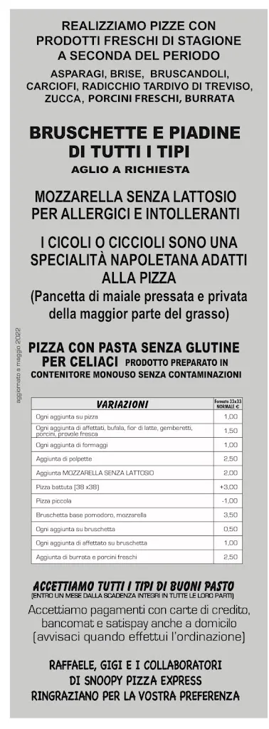 Menu_Pizzeria D'Asporto Snoopy Di D'Angelo Luigi_Grumolo delle Abbadesse_image_4