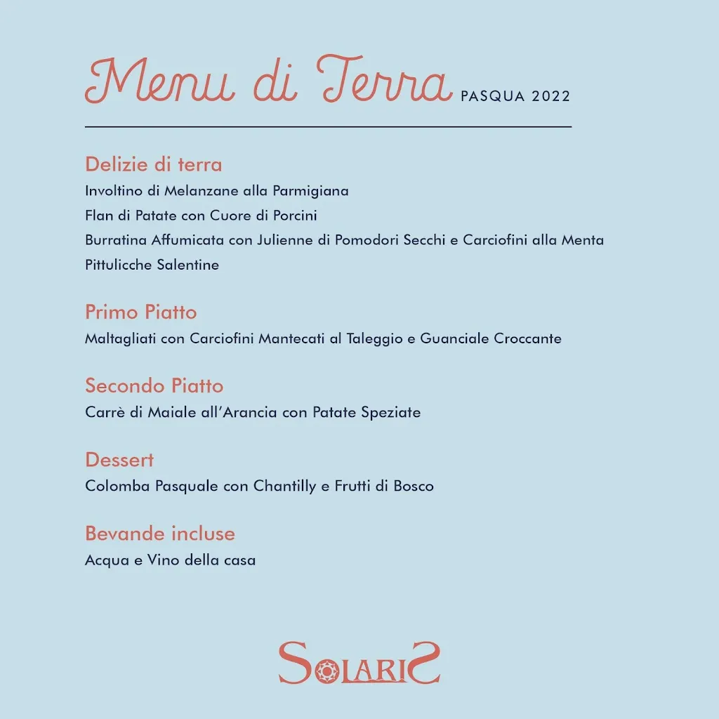 Menu_Solaris Torre Lapillo | Ristorante - Pizzeria - Bar - Guest House_Porto Cesareo_image_1