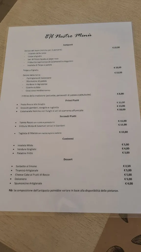 Menu_Solaris Torre Lapillo | Ristorante - Pizzeria - Bar - Guest House_Porto Cesareo_image_2