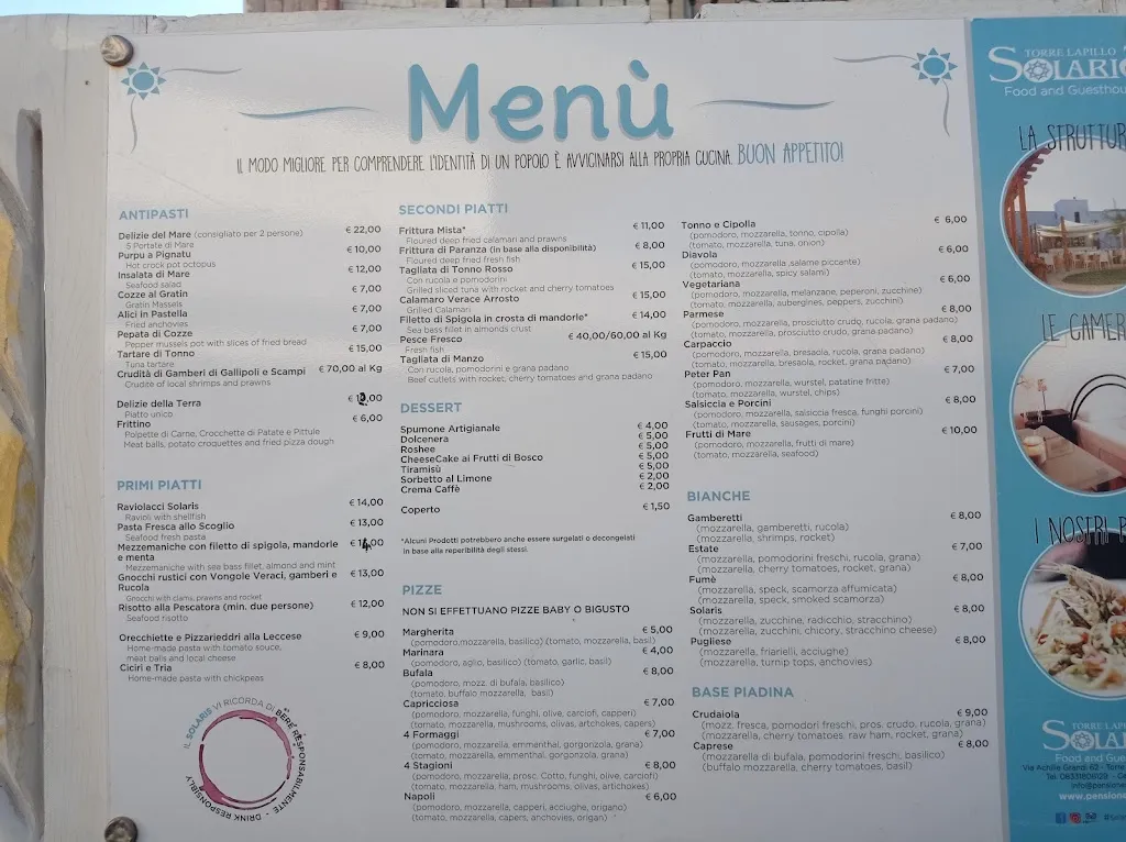 Menu_Solaris Torre Lapillo | Ristorante - Pizzeria - Bar - Guest House_Porto Cesareo_image_4