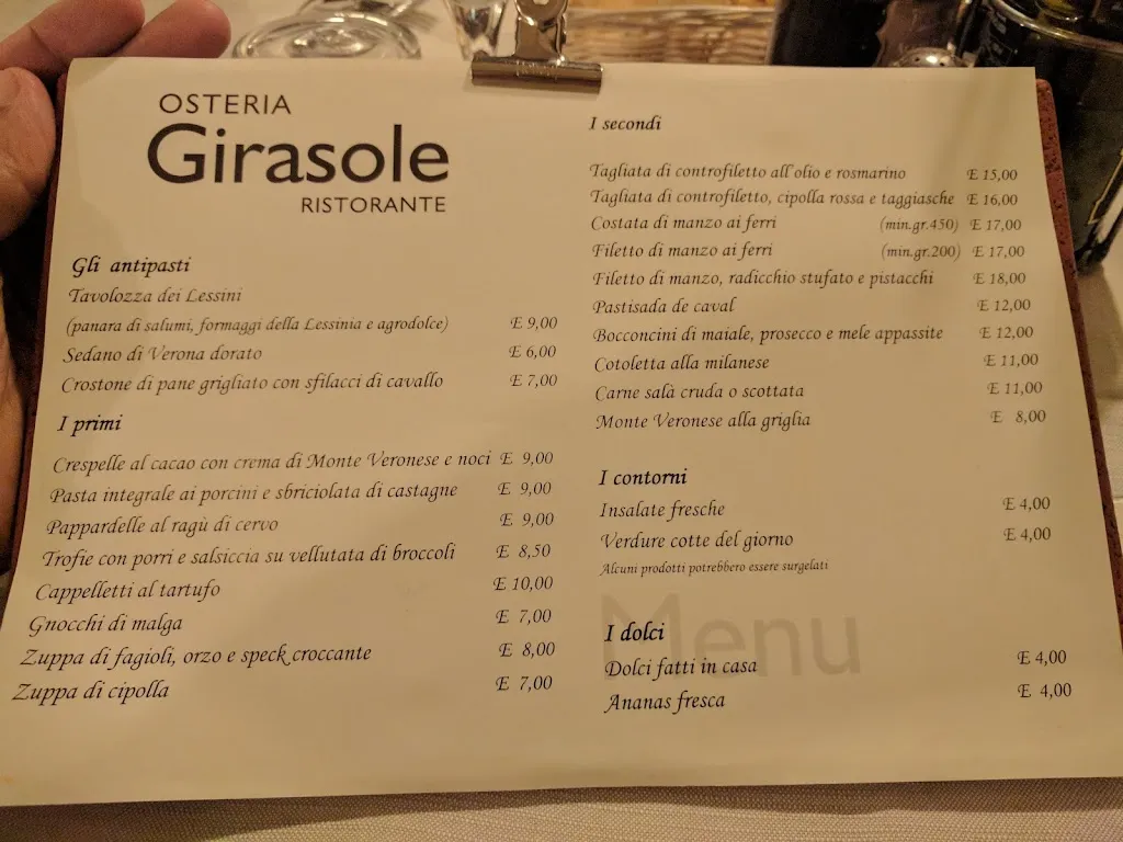 Menu_Osteria Girasole Ristorante_Grezzana_immagine_1