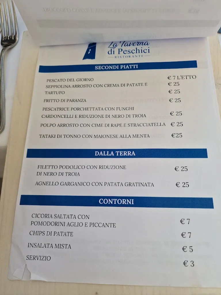 Menu_La Taverna di Peschici_Peschici_image_2