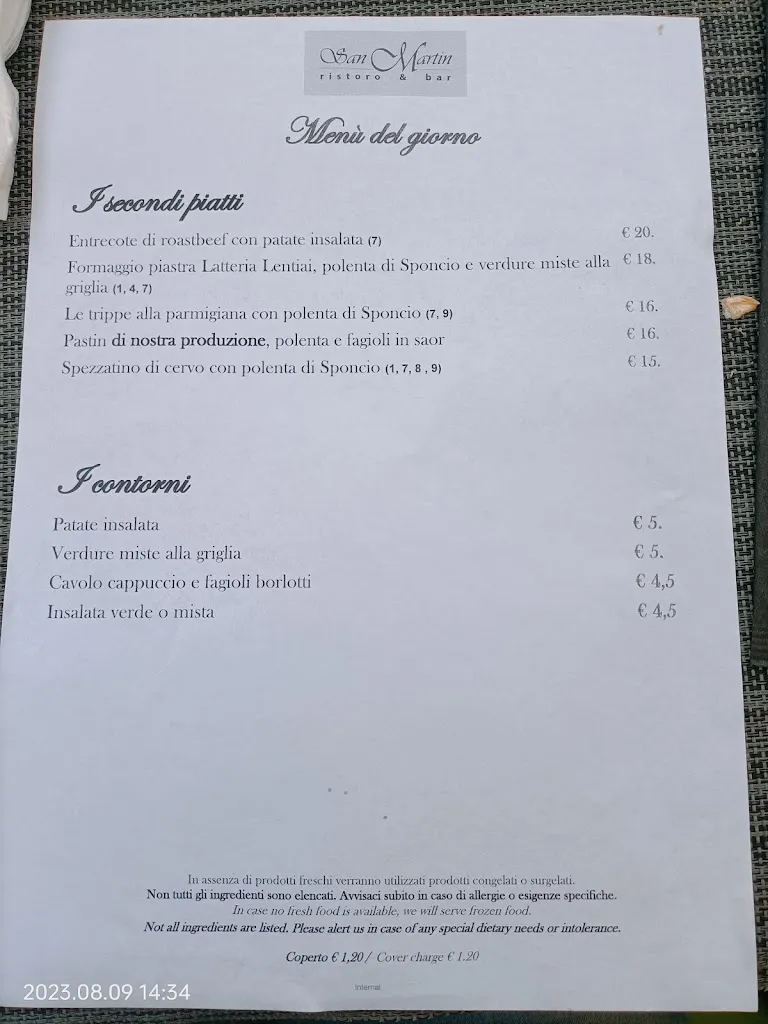 Menu_San Martin Ristoro & Bar_La Valle Agordina_image_2