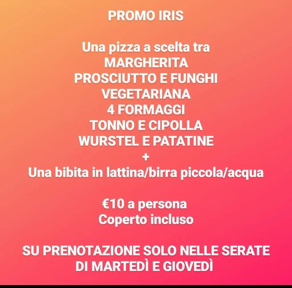 Menu_Iris pizza e cucina_Isola della Scala_immagine_1