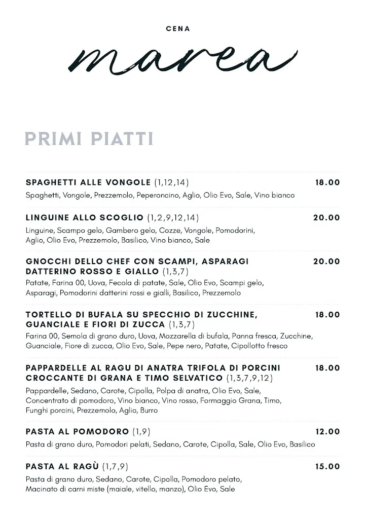 Menu_Marea Restaurant Jesolo_Iesolo_image_1