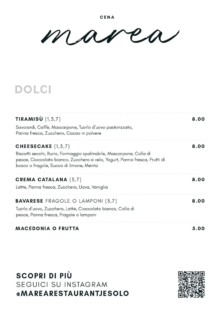 Menu_Marea Restaurant Jesolo_Iesolo_image_4