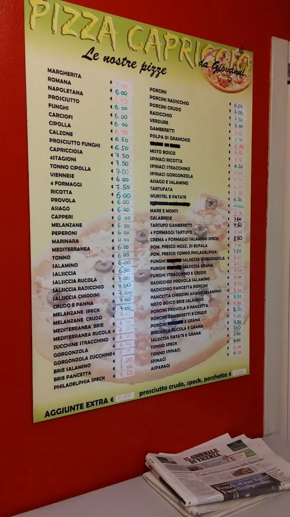 Menu_Pizza Capriccio Di Guida Giovanni_Longare_immagine_2