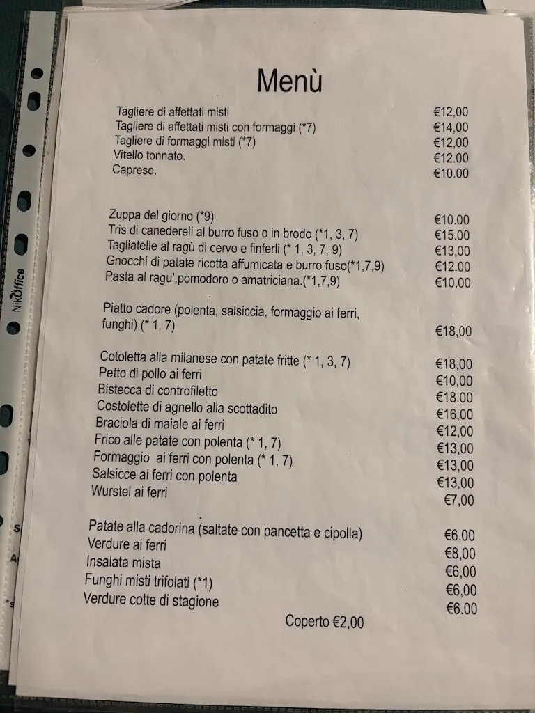 Menu_PIZZERIA RISTORANTE TRIESTE_Lorenzago di Cadore_image_1