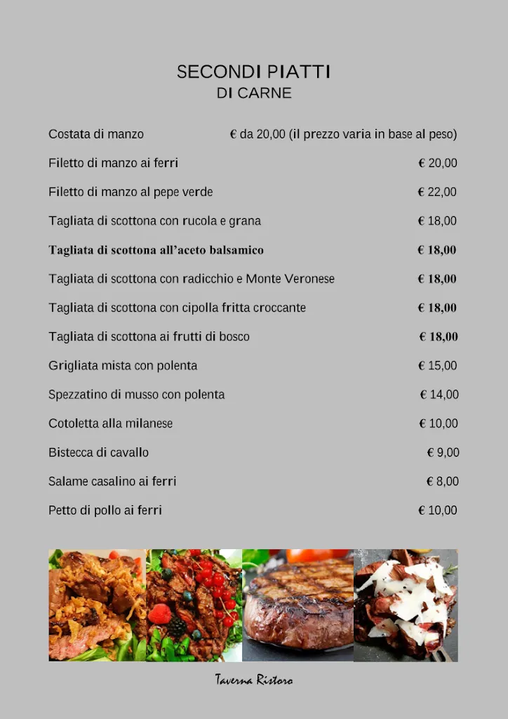 Menu_Taverna Ristoro Di Frattini Rosella Susie_Legnago_image_1