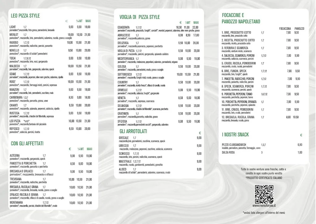 Menu_Leo Pizza - Mareno di Piave_Mareno di Piave_immagine_1