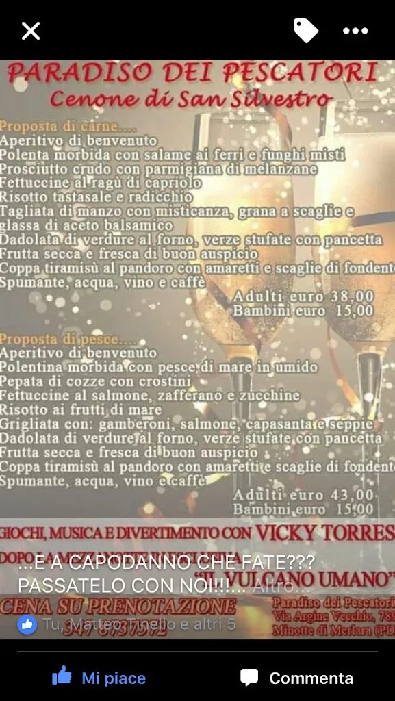 Menu_Pesca Sportiva - Trattoria Paradiso dei Pescatori S.A.S. Di Falamischia Jonni & C._Merlara_immagine_3