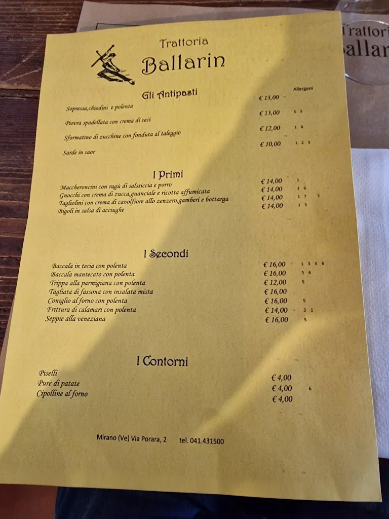 Menu_Trattoria Da Ballarin_Mirano_image_2