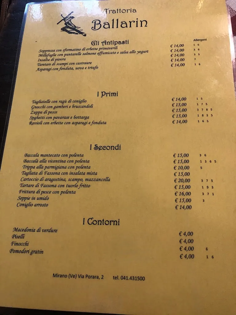 Menu_Trattoria Da Ballarin_Mirano_image_3