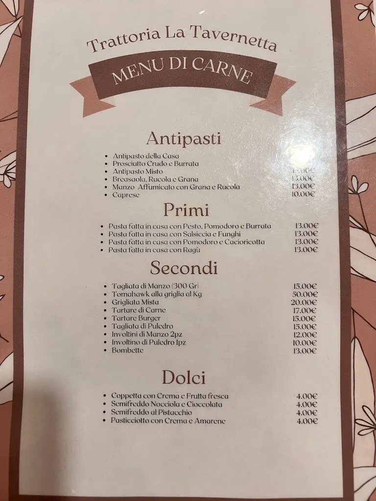 Menu_Trattoria La Tavernetta_Mira Taglio_image_1
