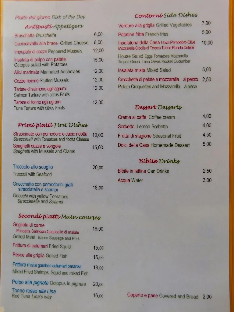 Menu_Ristorante La Paranza Da Lina a Peschici_Peschici_image_2