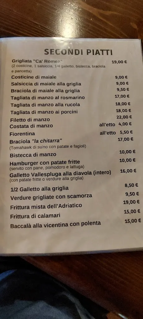 Menu_Ca'Romea Ristorante Pizzeria_Mira Taglio_image_1