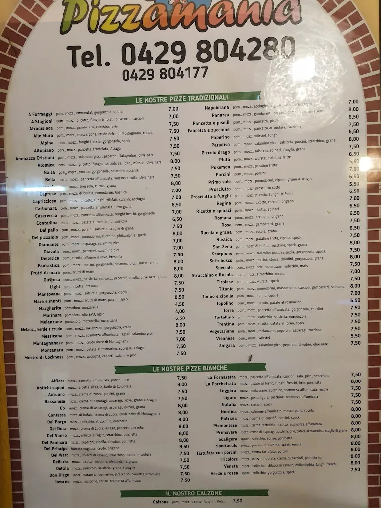 Menu_PIZZAMANIA PIZZE D’ASPORTO con SERVIZIO a DOMICILIO_Montagnana_image_1