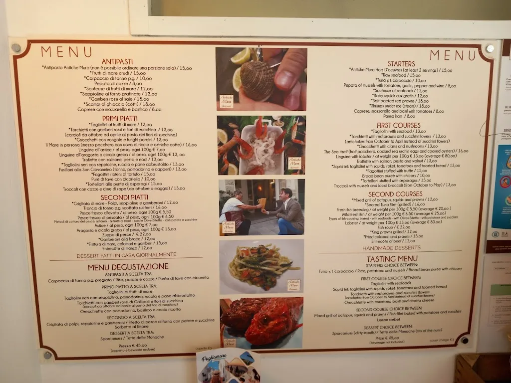 Menu_Restaurant Antiche Mura_Polignano a Mare_image_1