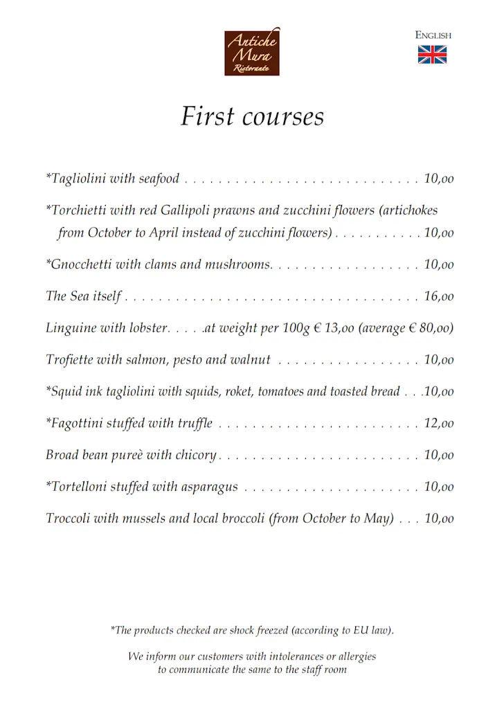 Menu_Restaurant Antiche Mura_Polignano a Mare_image_4