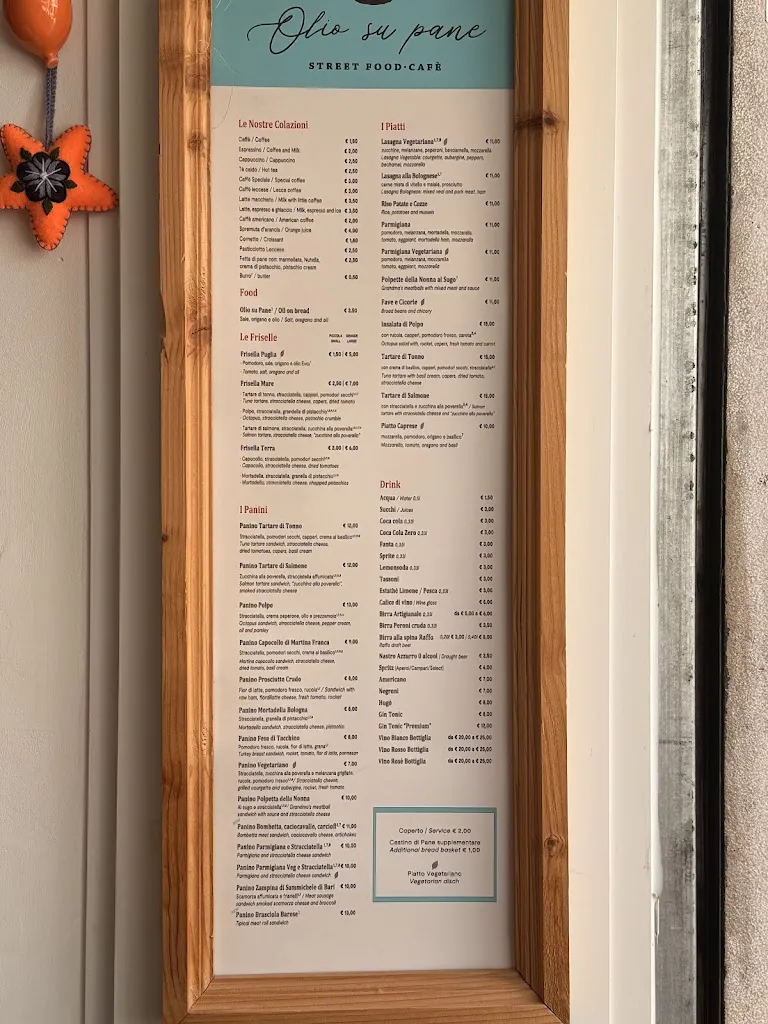 Menu_Olio su pane_Polignano a Mare_immagine_2