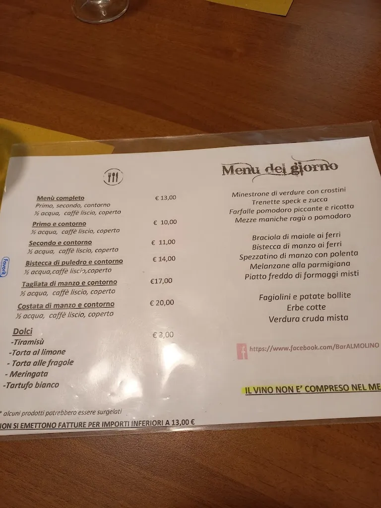 Menu_Bar Trattoria Al Molino_Montebelluna_image_1