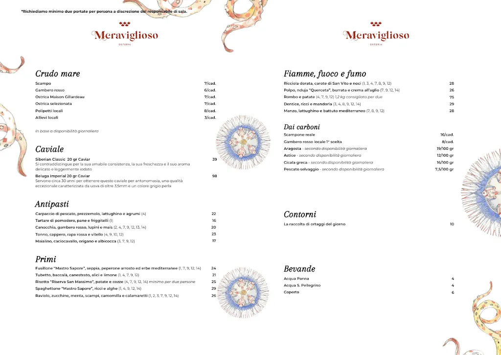 Menu_Meraviglioso Osteria Moderna – Ristorante di pesce a Polignano a Mare_Polignano a Mare_image_2