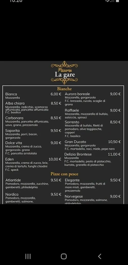 Menu_Pizzeria La Gare_Nogara_image_2