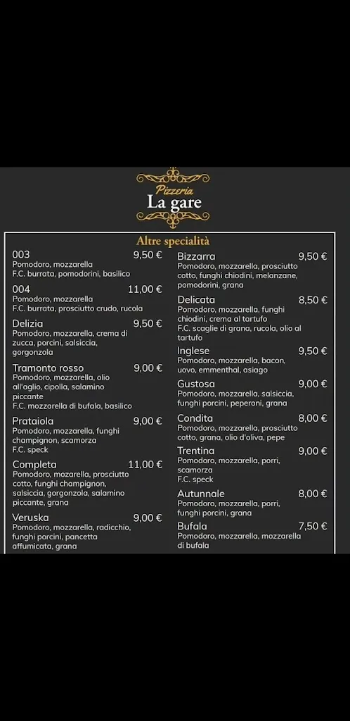 Menu_Pizzeria La Gare_Nogara_image_4