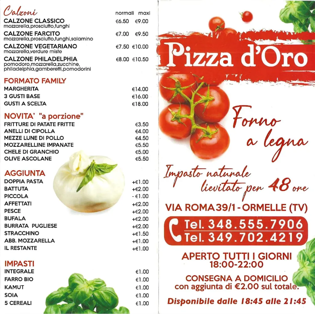 Menu_Pizza D'oro_Ormelle_image_1