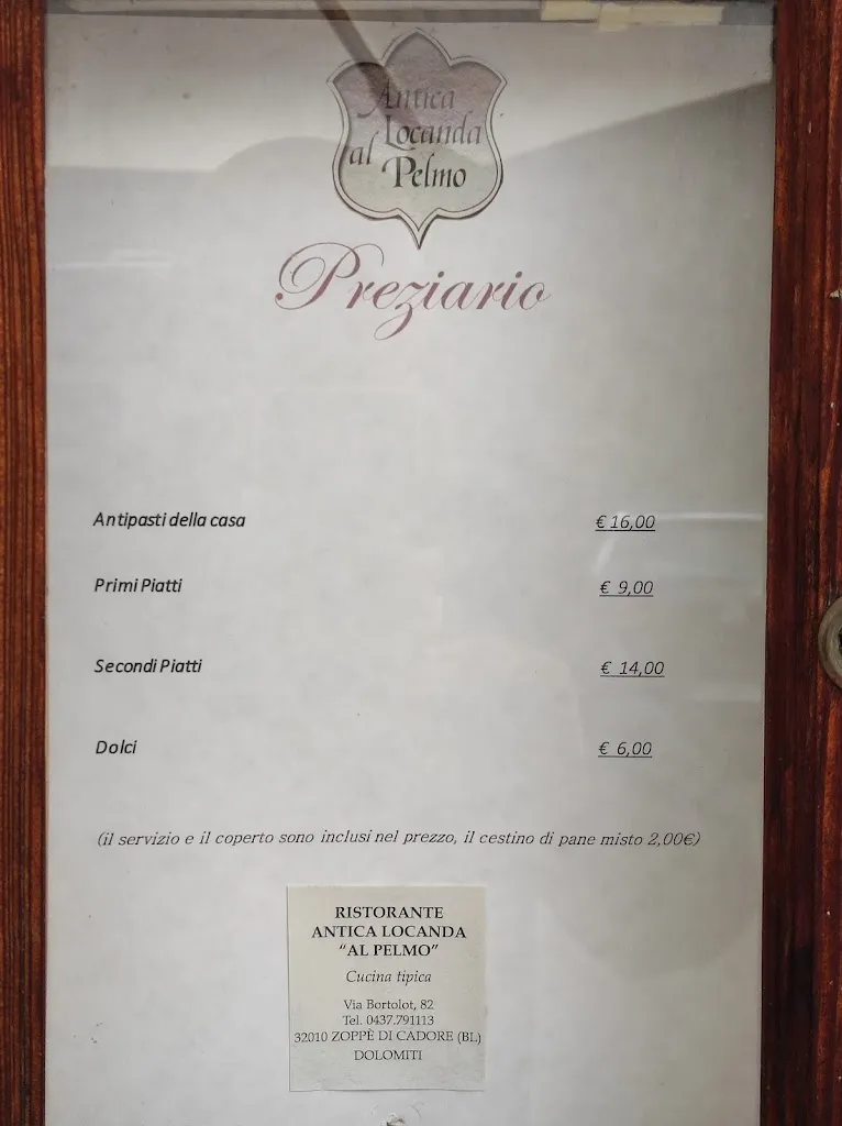 Menu_Ristorante Antica Locanda Al Pelmo Di Ottavi Graziana_Ospitale di Cadore_image_1