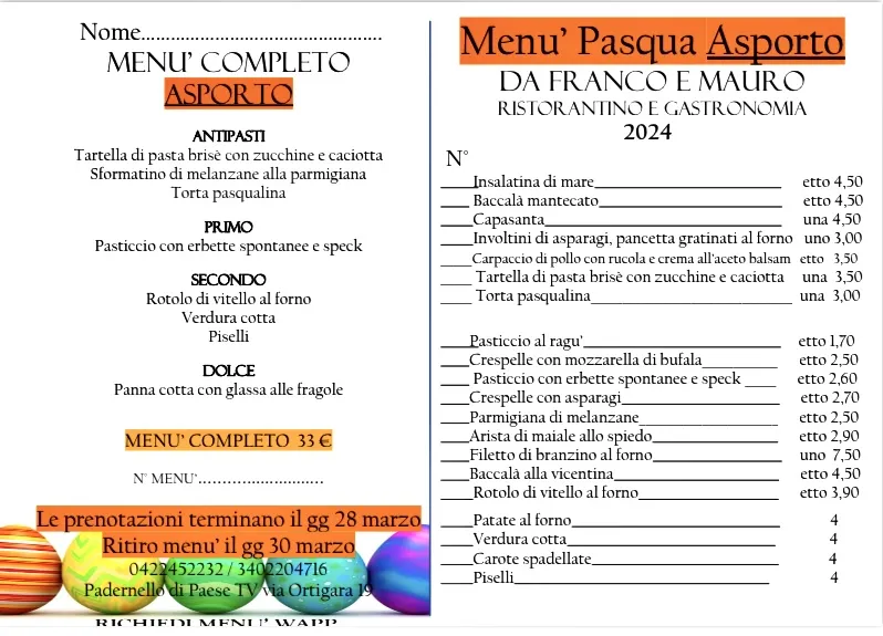 Menu_Da Franco e Mauro Ristorantino e Gastronomia_Padernello_image_4